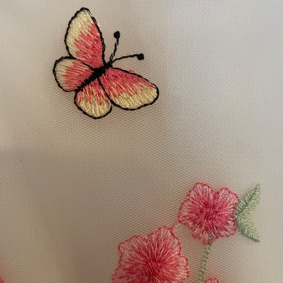 Jona Michelle Girl’s Sleeveless Dress Size 12 Yellow with Embroidered Flowers - Picture 4 of 12